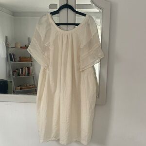 Flowy Ivory Cotton Dress- XXL